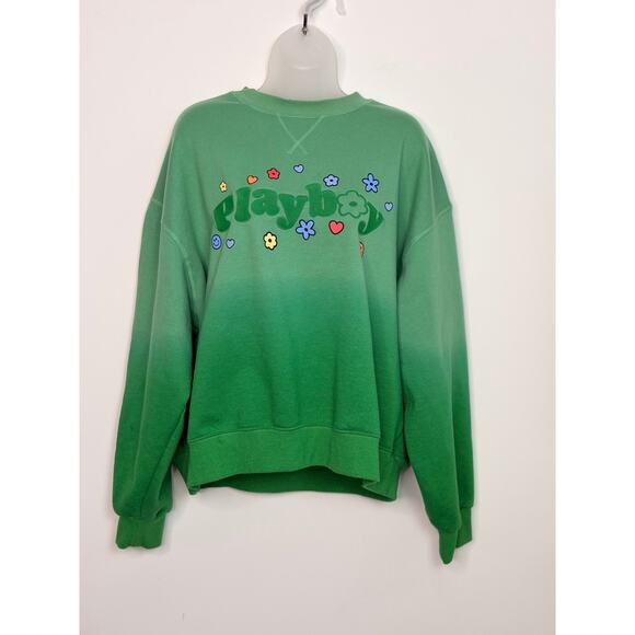 Playboy x PacSun Green Ombre “Playboy” Graphic Sweatshirt Size M - Picture 2 of 5